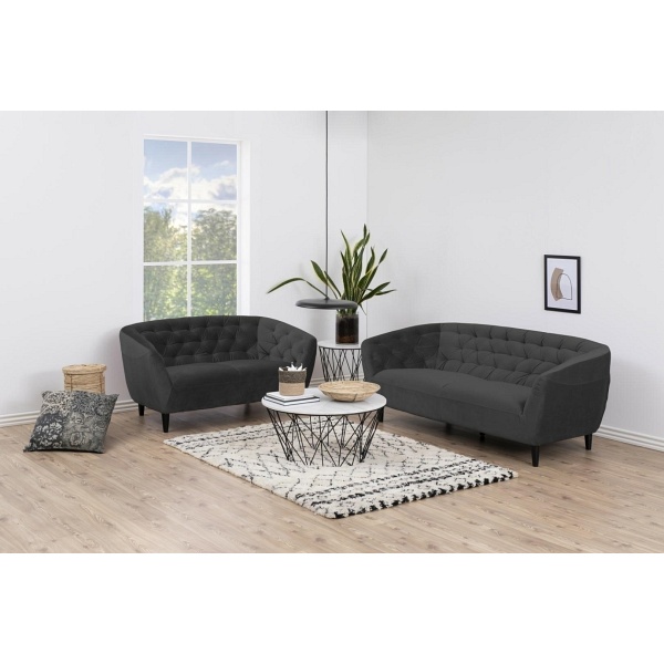 Sofa 3osobowa Ria Velvet dark grey - ACTONA