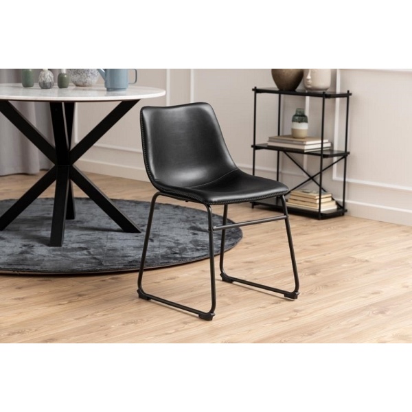 Krzesło Oregon czarne PU - ACTONA