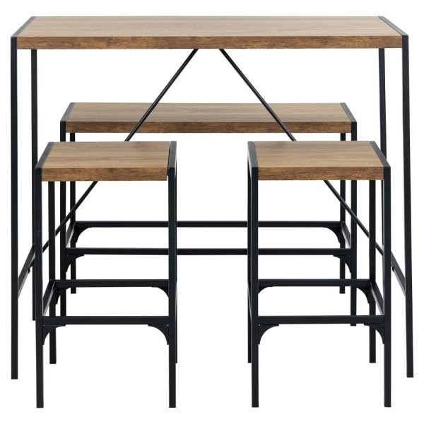 Zestaw Bahamas stół barowy i hokery dąb rustykalny - ACTONA