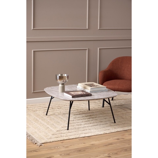 Stolik kawowy Caracas 90x90cm szary marmur - ACTONA