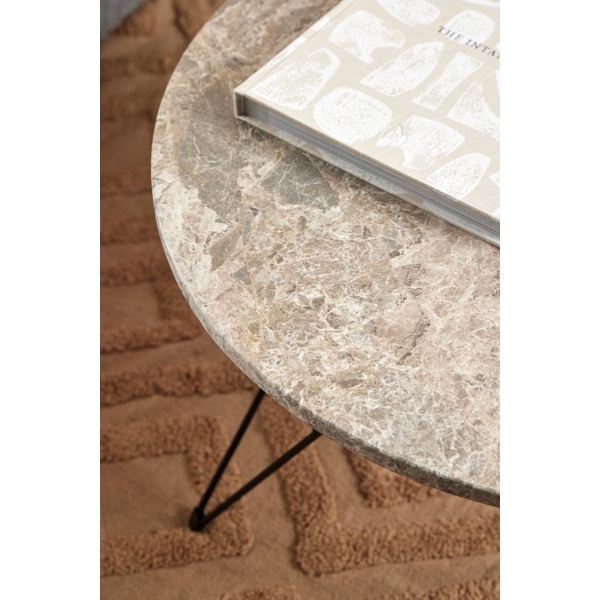 Stolik kawowy Prunus 80cm marmur szary/ czarny - ACTONA