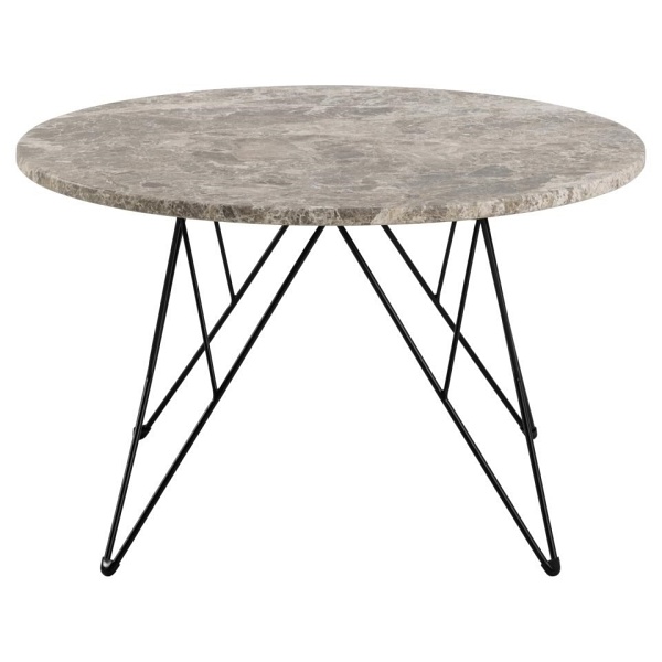 Stolik kawowy Prunus 80cm marmur szary/ czarny - ACTONA