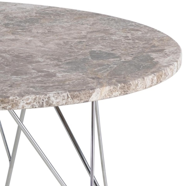 Stolik kawowy Prunus 80cm marmur szary/ chrom - ACTONA