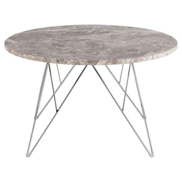 Stolik kawowy Prunus 80cm marmur szary/ chrom - ACTONA