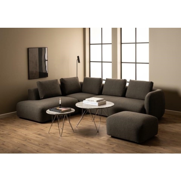 Stolik kawowy Prunus 80cm marmur szary/ chrom - ACTONA