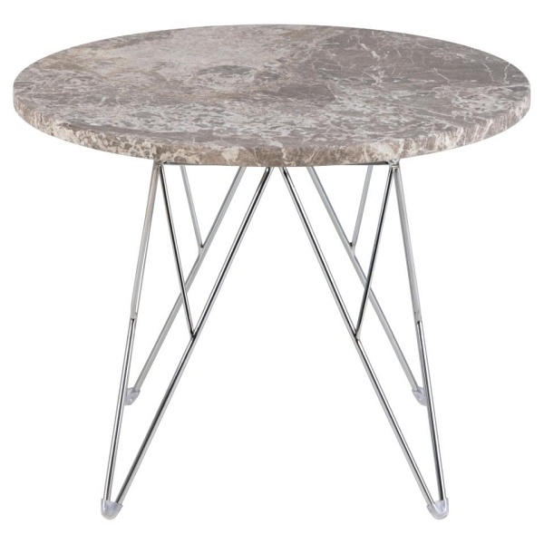 Stolik kawowy Prunus 55cm marmur szary/ chrom - ACTONA