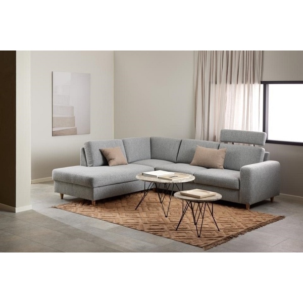 Stolik kawowy Prunus 55cm marmur szary/ czarny - ACTONA