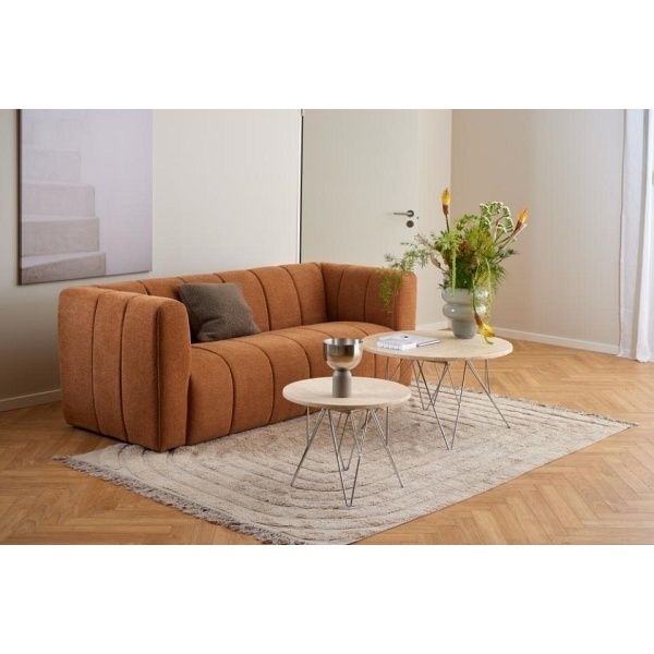 Stolik kawowy Prunus 55cm trawertyn/ chrom - ACTONA