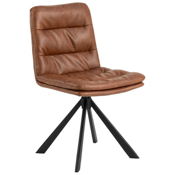 Krzesło Dean obrotowe retro brandy PU - ACTONA