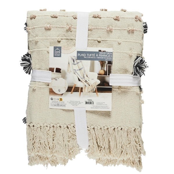 Koc/ Pled Tuffo 125x150cm kremowy - Intesi