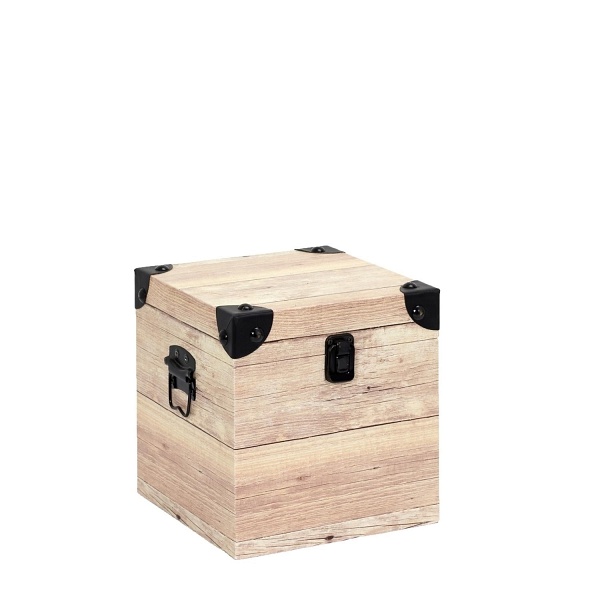 Zestaw 3 skrzynek do przechowywania z efektem drewna - Intesi