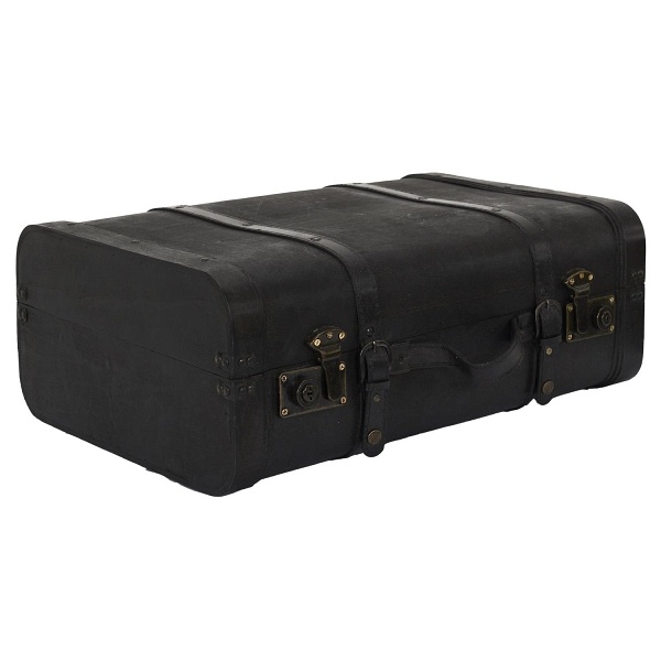 Zestaw 2 dekoracyjnych kufrów Vintage czarne - Intesi