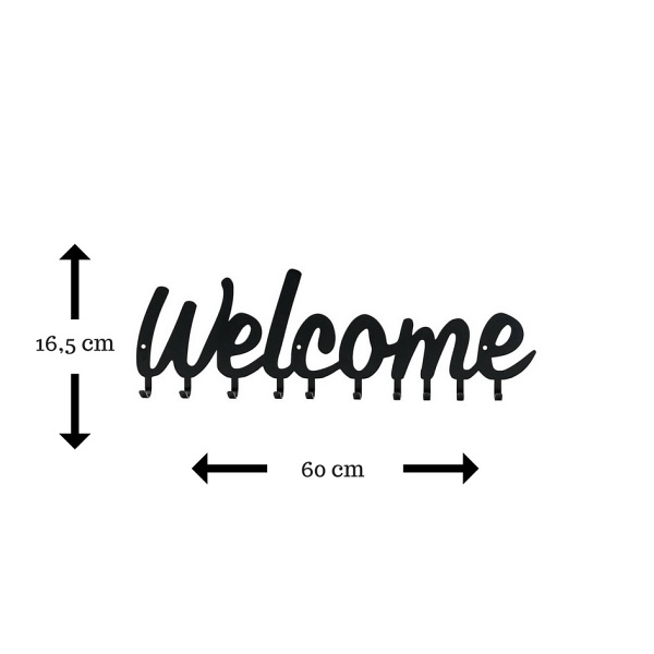 Wieszak ścienny Welcome czarny - Intesi