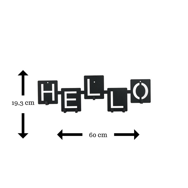 Wieszak ścienny Hello czarny - Intesi