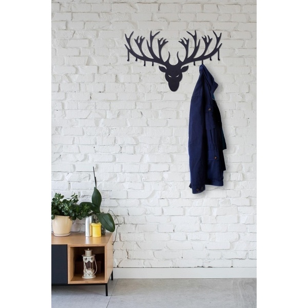 Wieszak ścienny Poroże czarny - Intesi