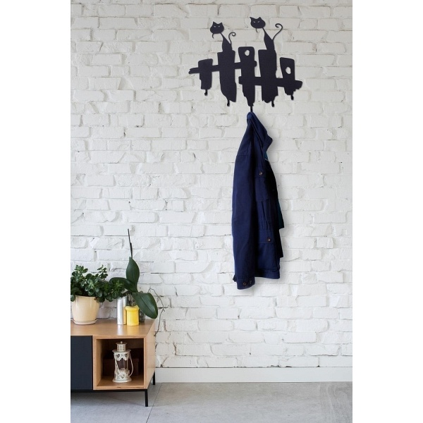 Wieszak ścienny Koty czarny - Intesi