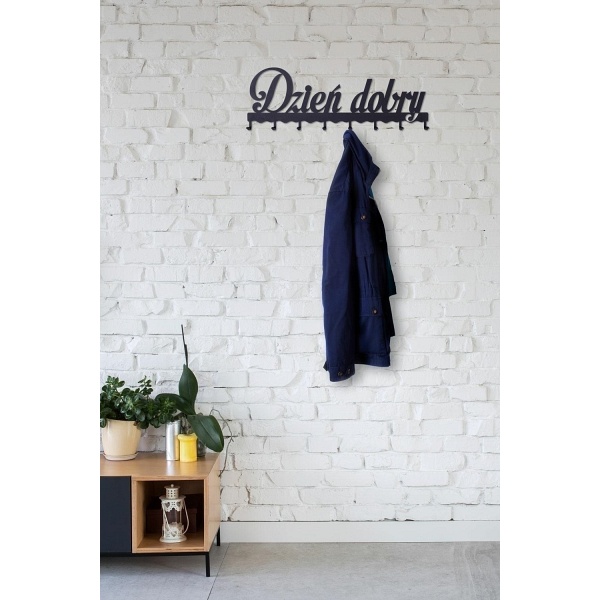 Wieszak ścienny Dzień dobry 01 czarny - Intesi