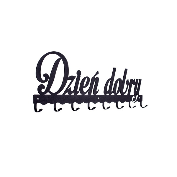 Wieszak ścienny Dzień dobry 01 czarny - Intesi