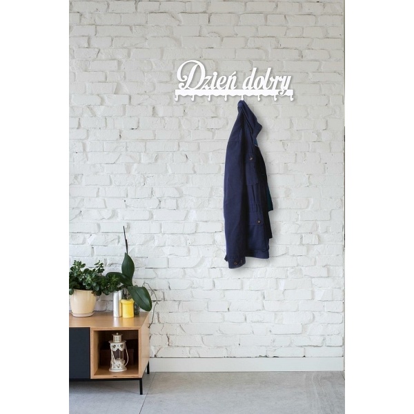 Wieszak ścienny Dzień dobry 01 biały - Intesi