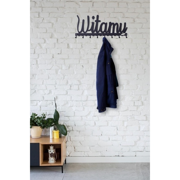 Wieszak ścienny Witamy czarny - Intesi