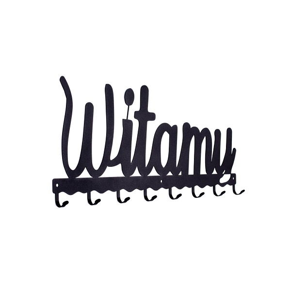 Wieszak ścienny Witamy czarny - Intesi