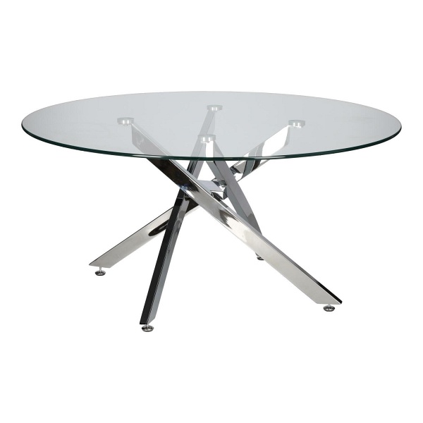 Stolik kawowy Amber 90cm transparentny/ chrom - Intesi