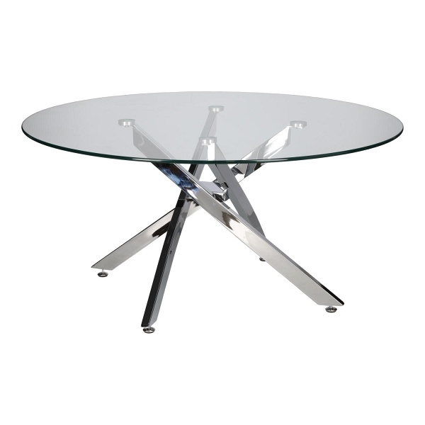 Stolik kawowy Amber 90cm transparentny/ chrom - Intesi