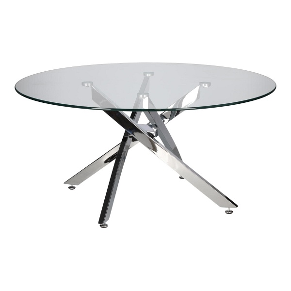 Stolik kawowy Amber 90cm transparentny/ chrom - Intesi