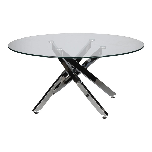 Stolik kawowy Amber 90cm transparentny/ chrom - Intesi