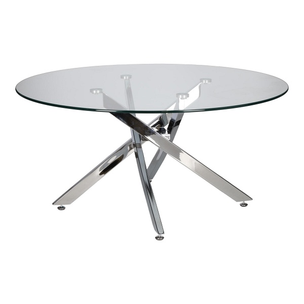 Stolik kawowy Amber 90cm transparentny/ chrom - Intesi