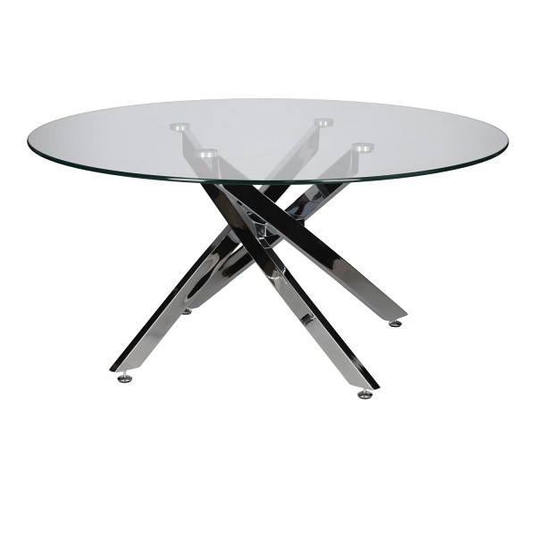 Stolik kawowy Amber 90cm transparentny/ chrom - Intesi