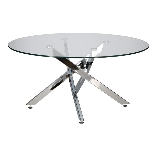 Stolik kawowy Amber 90cm transparentny/ chrom - Intesi