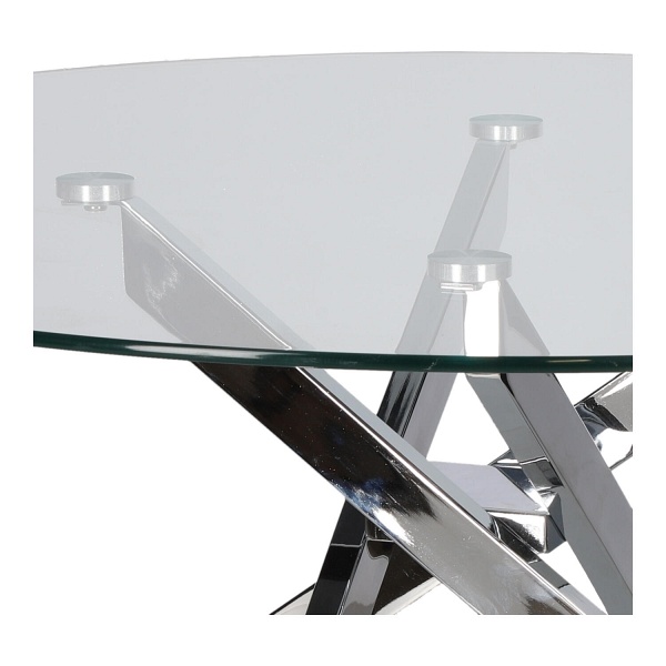 Stolik kawowy Amber 90cm transparentny/ chrom - Intesi