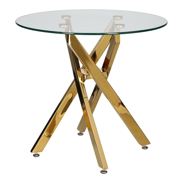 Stolik kawowy Amber 60cm transparentny/ złoty - Intesi