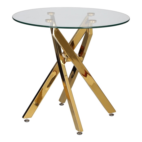 Stolik kawowy Amber 60cm transparentny/ złoty - Intesi