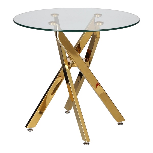 Stolik kawowy Amber 60cm transparentny/ złoty - Intesi