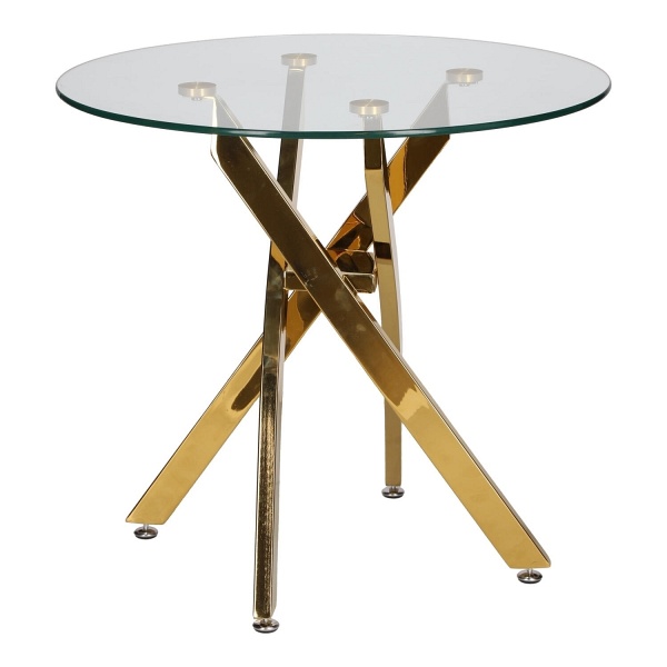 Stolik kawowy Amber 60cm transparentny/ złoty - Intesi