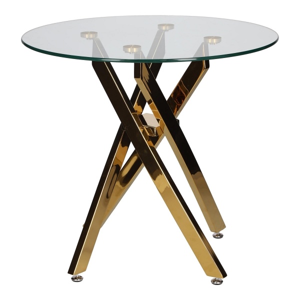 Stolik kawowy Amber 60cm transparentny/ złoty - Intesi