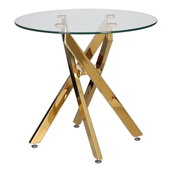 Stolik kawowy Amber 60cm transparentny/ złoty - Intesi