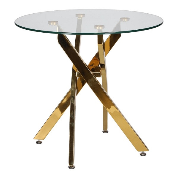 Stolik kawowy Amber 60cm transparentny/ złoty - Intesi