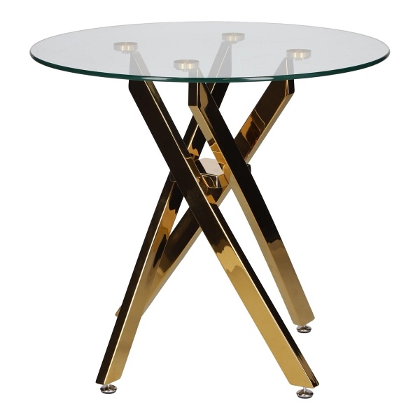 Stolik kawowy Amber 60cm transparentny/ złoty - Intesi
