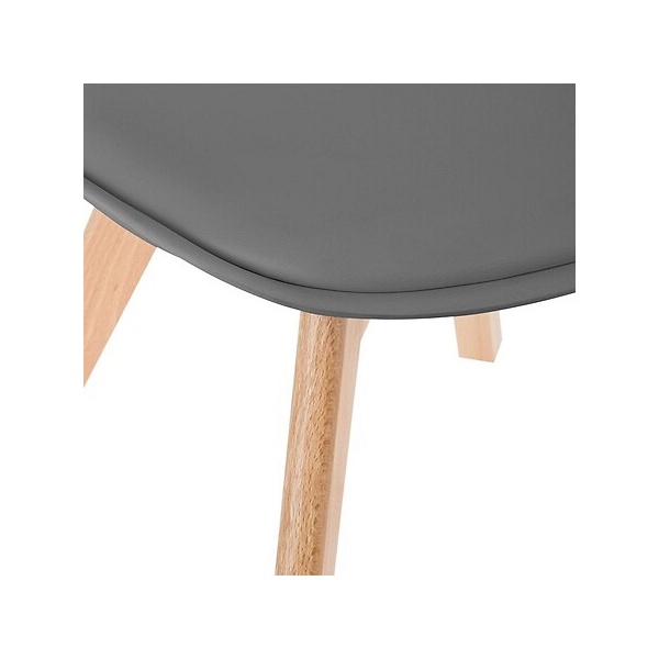Krzesło Baya szare ciemne, nogi bukowe - Nordivo