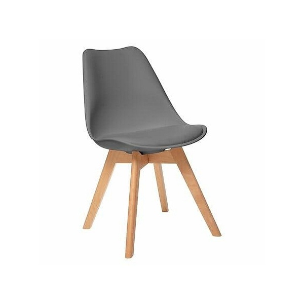 Krzesło Baya szare ciemne, nogi bukowe - Nordivo
