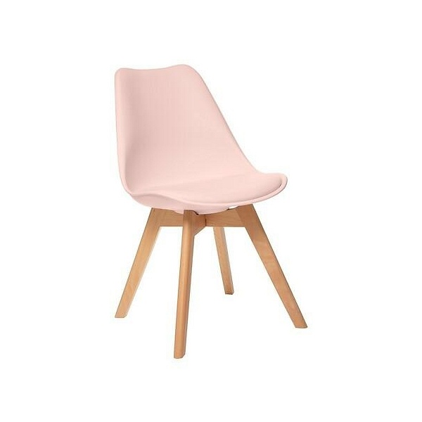 Krzesło Baya różowe, nogi bukowe - Nordivo