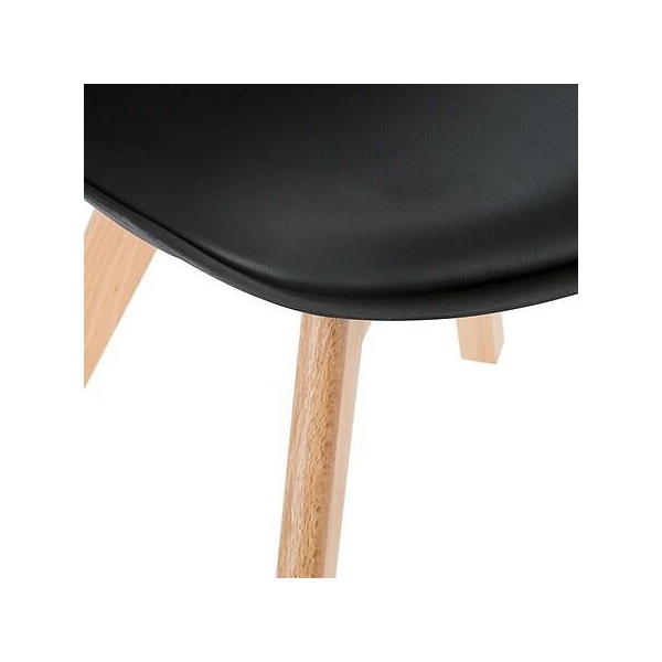 Krzesło Baya czarne, nogi bukowe - Nordivo