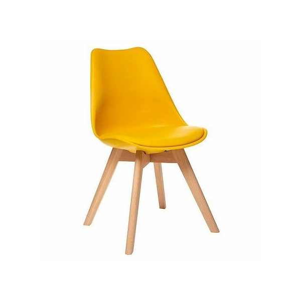 Krzesło Baya żółte, nogi bukowe - Nordivo