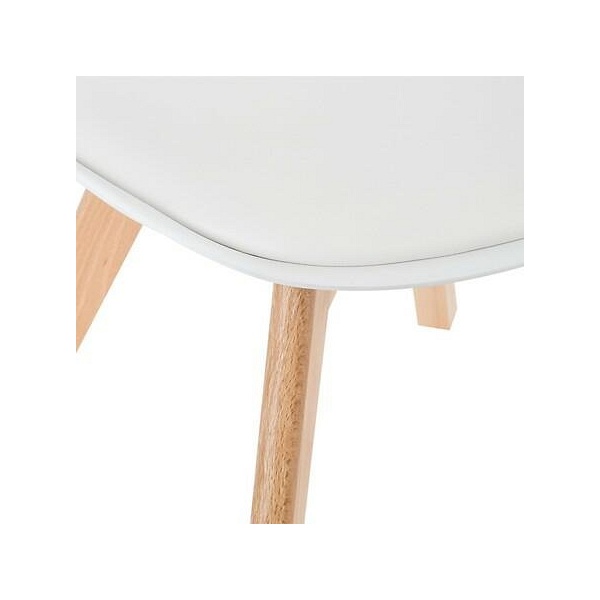 Krzesło Baya białe, nogi bukowe - Nordivo