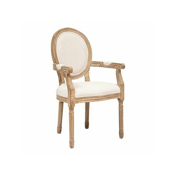 Krzesło Cleon Arm beżowe/bielone - Nordivo