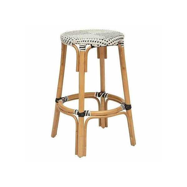 Stołek barowy Trecia biały/ naturalny - Nordivo