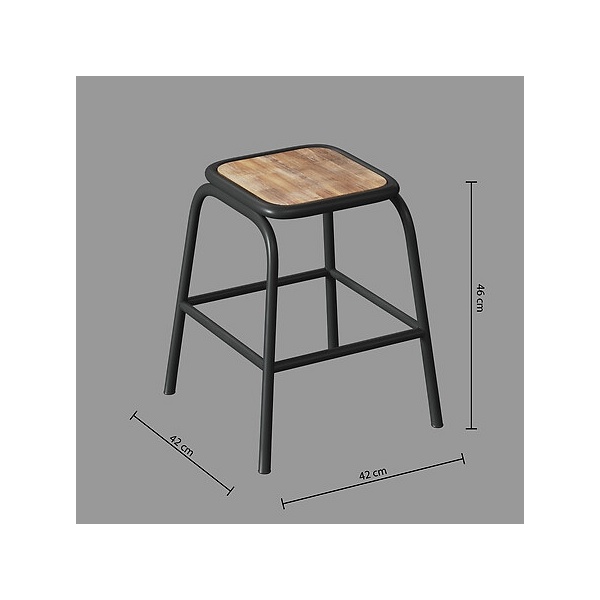 Stołek Edena akacja/metal - Nordivo